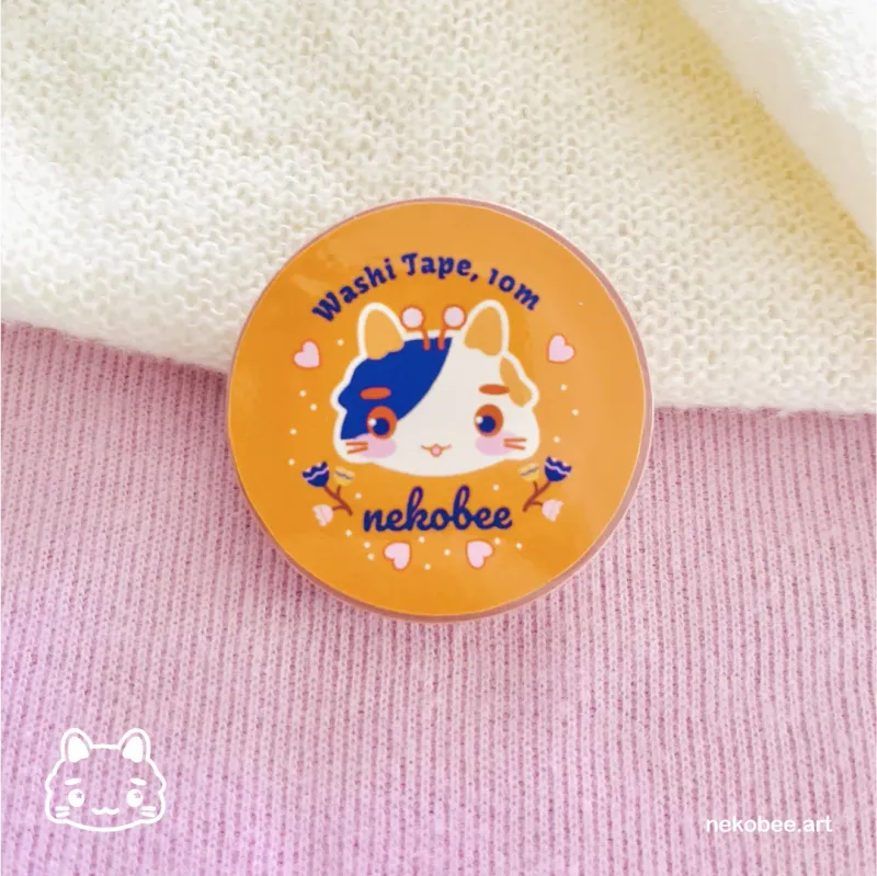Washi Tape - Blumen Katze