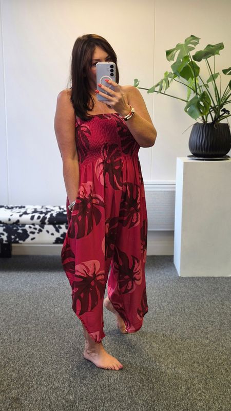 The orchid  bandeau jumpsuit - ruby