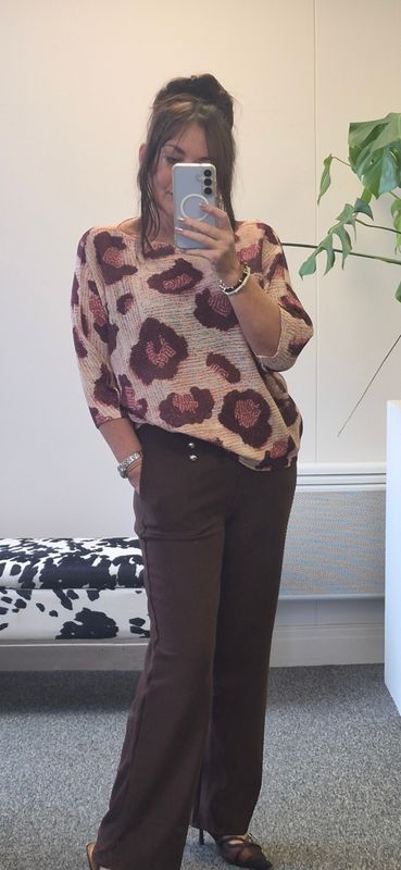 PINK LEOPARD FINE KNIT
