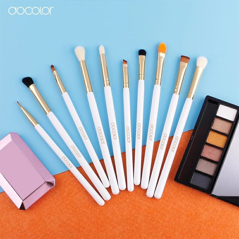 Docolor 10Pcs Eyeshadow Eyeliner Brush