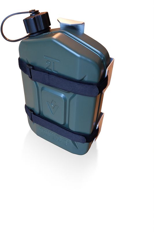 Ersatzkanister 2l Stahl mit Halterung Motorrad Benzinkanister