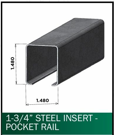1.75"x93" Steel rail inserts 18 ga.