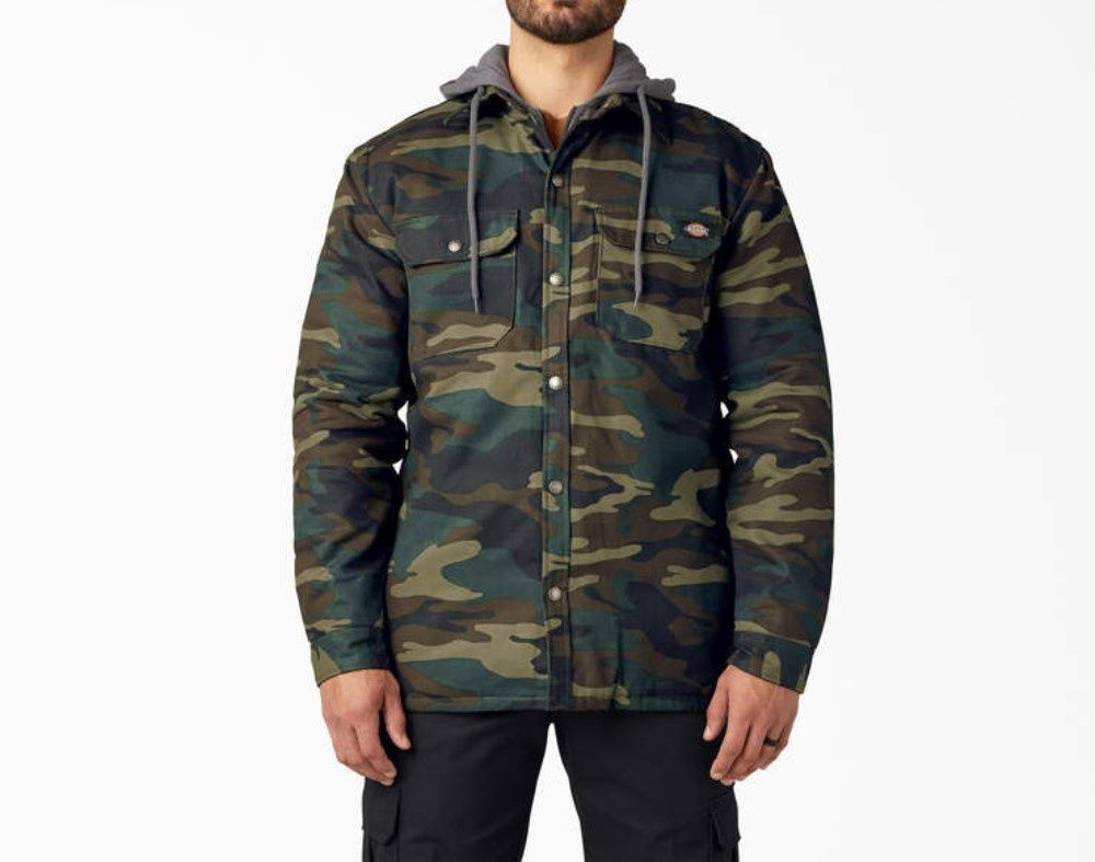 TJ213HRC  FLEECE HOODED CAMO JKT