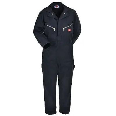 D48799BLK COVERALL L/S ZIPPER BLK