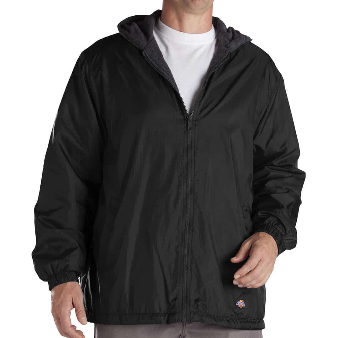 A875SBLK     FLEECE HOODED NYLON JACKET
