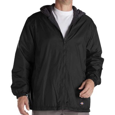 A875SBLK     FLEECE HOODED NYLON JACKET