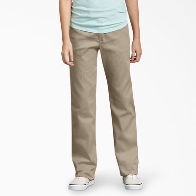KP5519DS YOUNG GIRLS DICKIES SLIM STRAIGHT PANTS