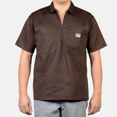 127 BEN DAVIS S/S BROWN SHIRT