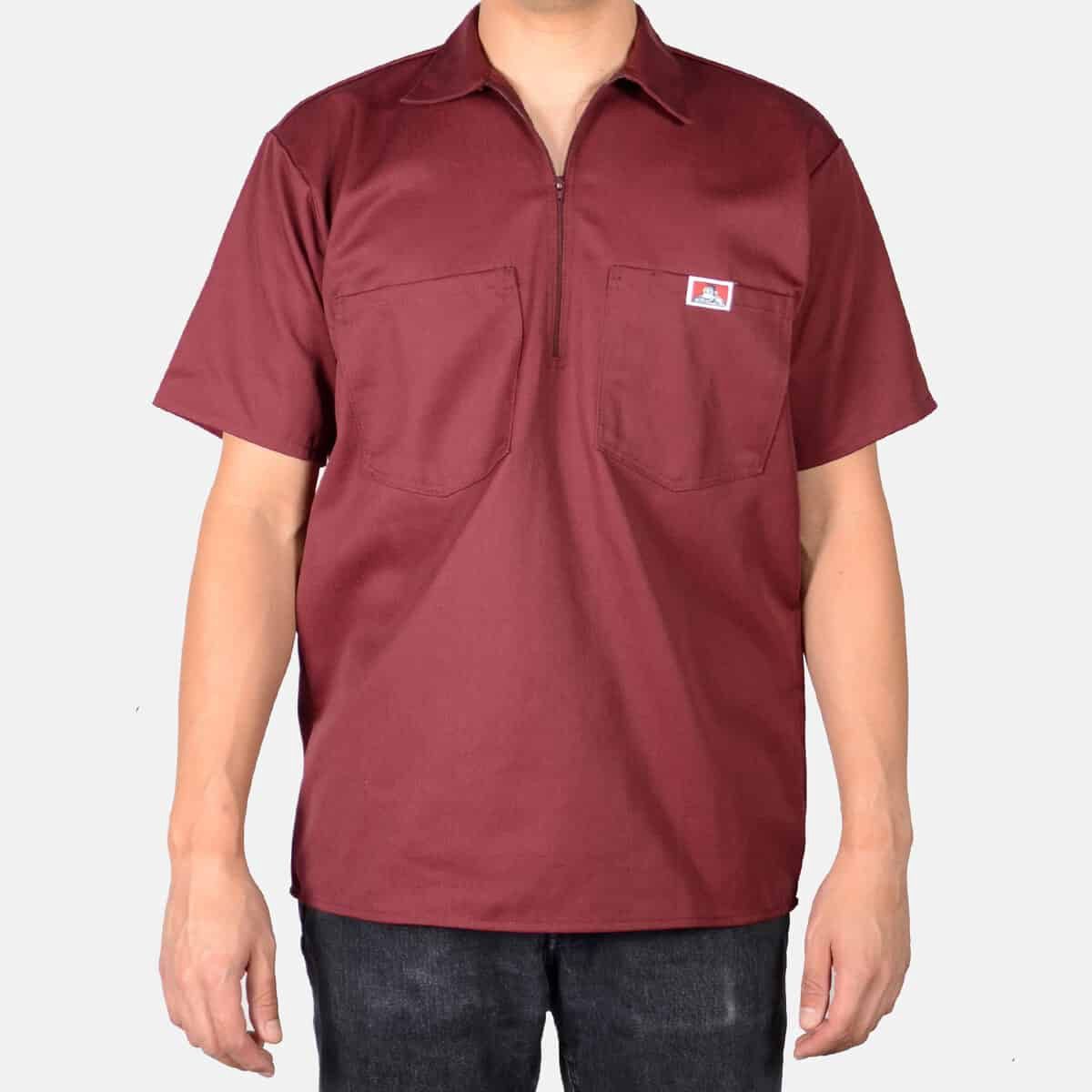 128 BEN DAVIS BURGANDY S/S SHIRT