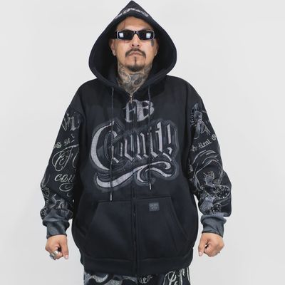FB COUNTY RHINESTONE TATTED HOODIE