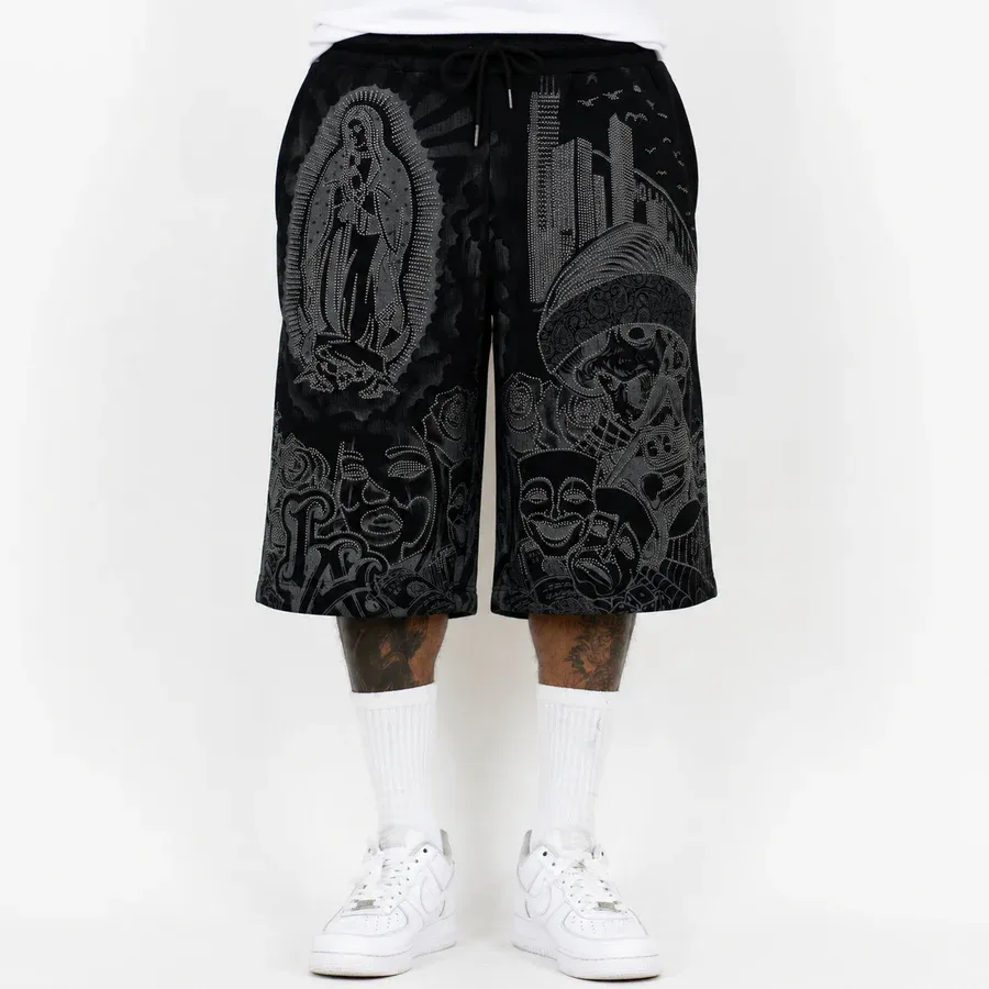 FB COUNTY RHINESTONE FLEECE SHORTS