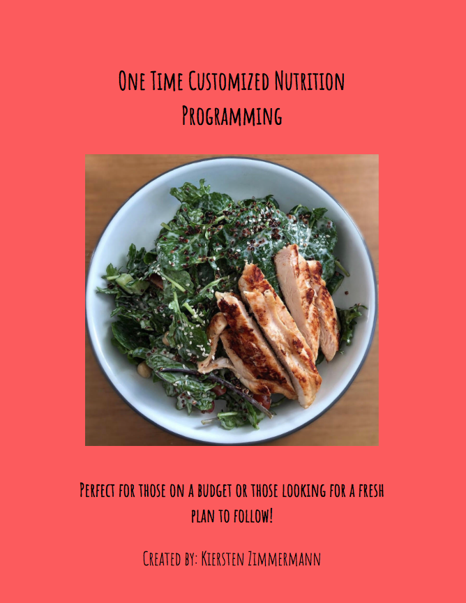 One Time Customized Nutrition Programming