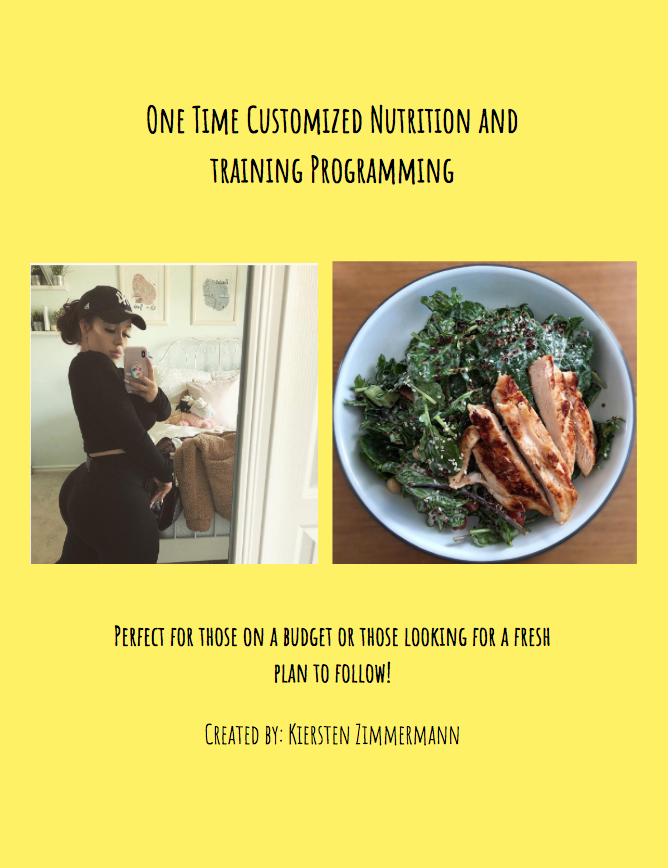 One Time Nutrition &amp; Training Programming