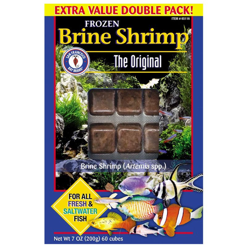 Brine Shrimp Fish Food (60 cubes - EXTRA Value Double Pack, 7 oz