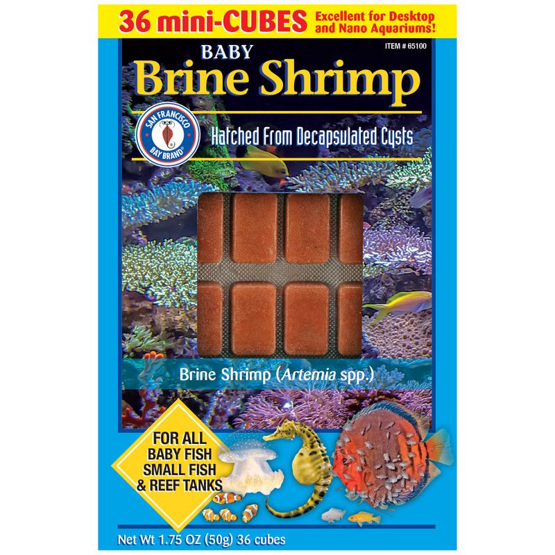 Brine Shrimp Fish Food Baby Cubes ( 36 Mini Cubes - 1.75 oz)