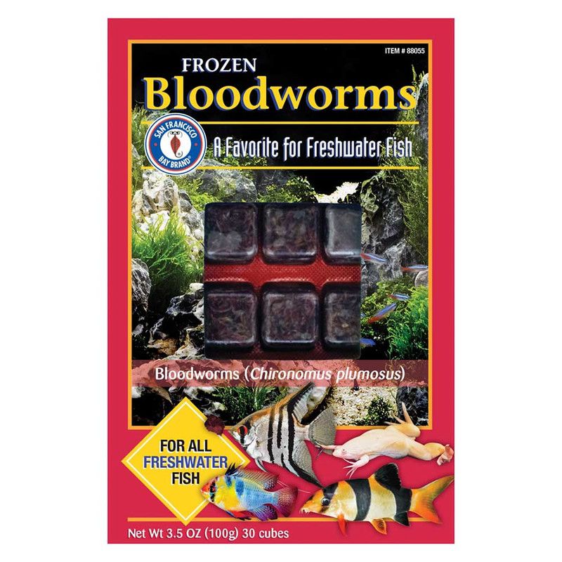 Blood Worms Fish Food (30 Cubes - 3.5 oz)