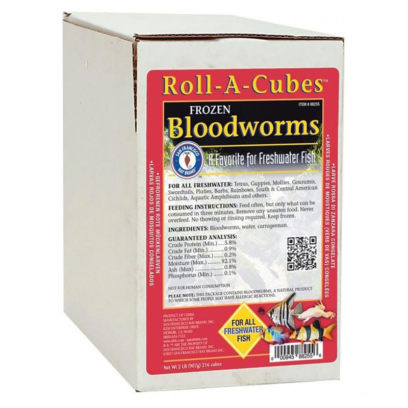 Blood Worms Fish Food Roll - A - Cube 2lb