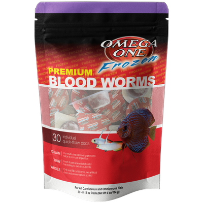 Blood Worm Pods Fish Food (30 Count - 4 oz)