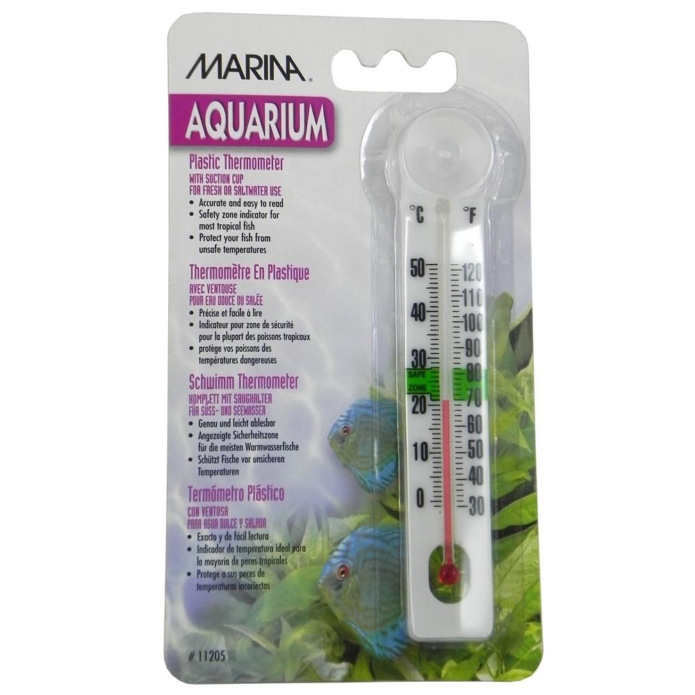 Marina Plastic Aquarium Thermometer With Suction Cup