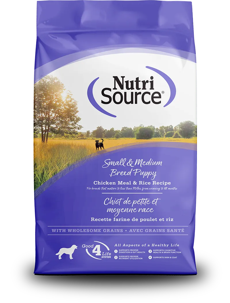 NutriSource Small/Medium Breed Puppy Chicken &amp; Rice Dog Food 12lb