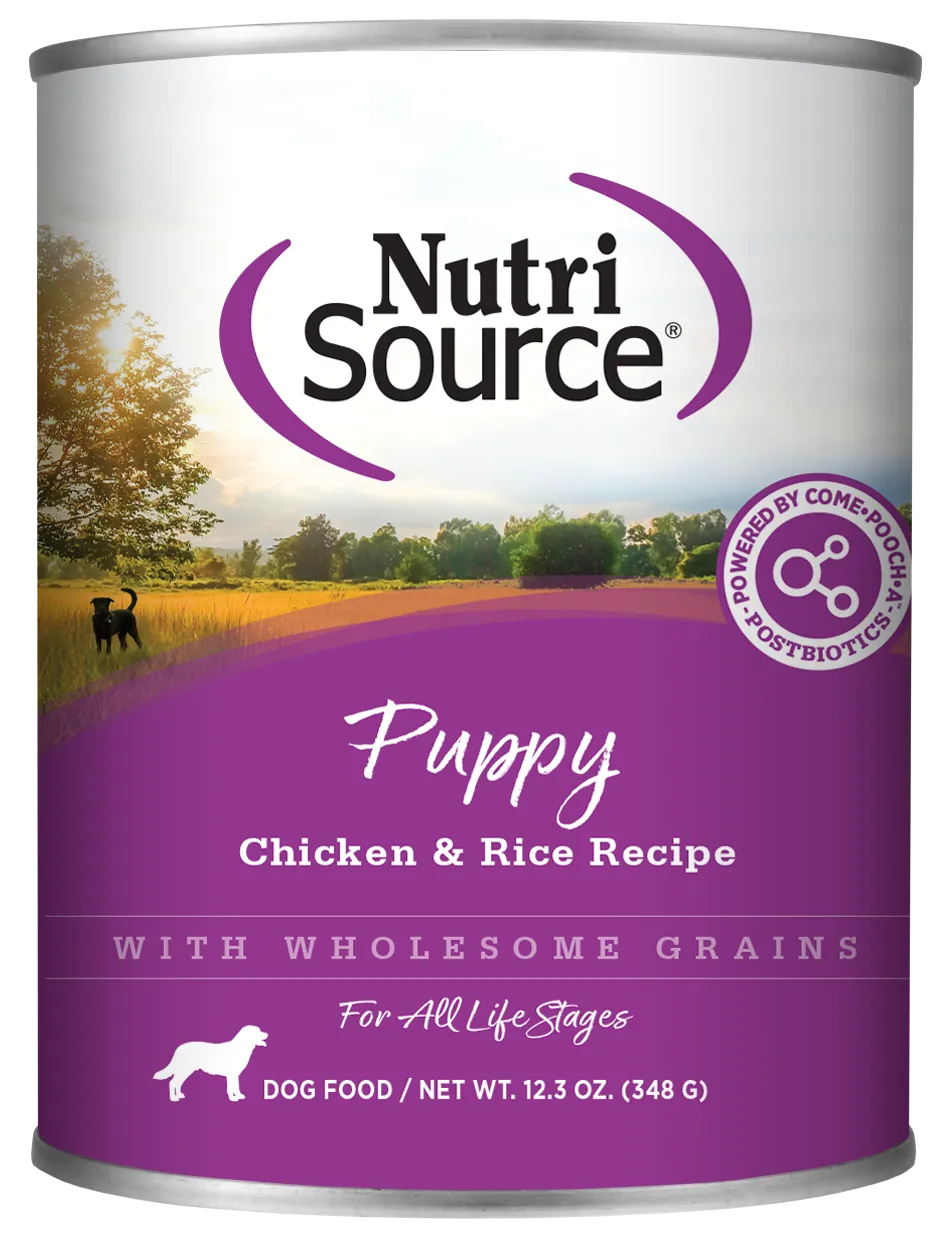 NutriSource Puppy Chicken &amp; Rice Canned Dog Food 13oz