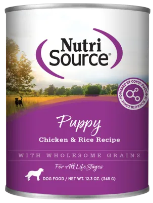 NutriSource Puppy Chicken &amp; Rice Canned Dog Food 13oz