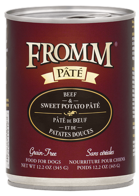 Fromm Beef &amp; Sweet Potato Pate Canned Dog Food 12oz