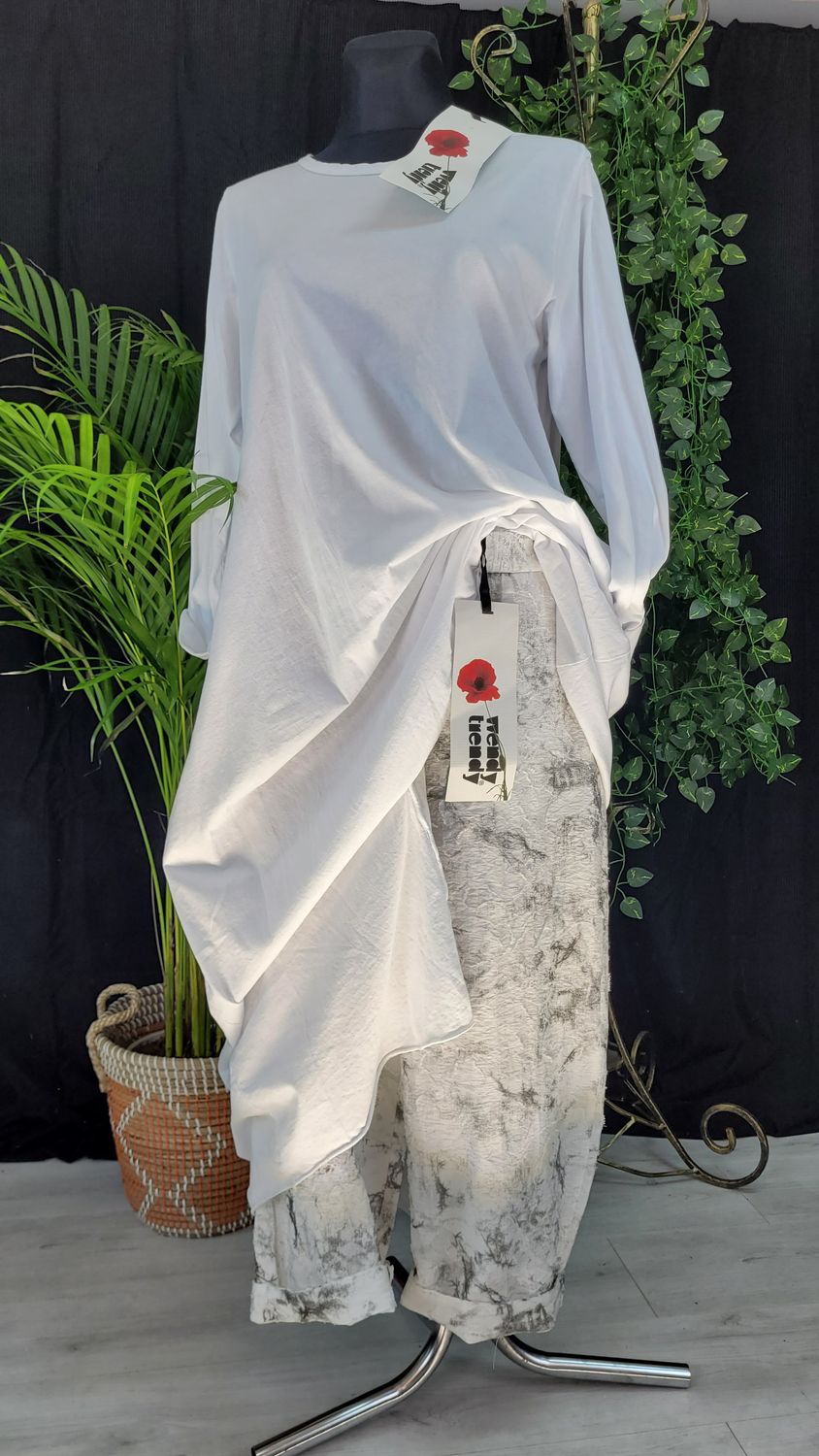 Spodnie lyocell Wendy Trendy białe