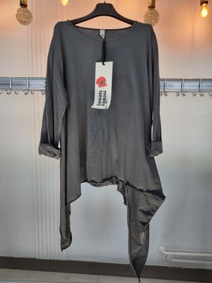 Bluzka asymetryczna długa szara Wendy Trendy