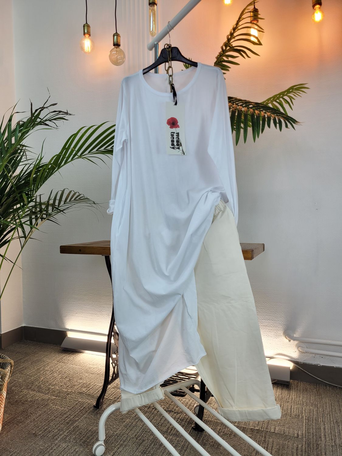 Tunika długa do spodni Wendy Trendy biała