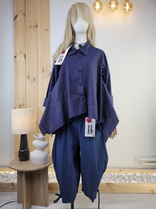 Thin Balloon Jeans with Tied Leg Openings - Wendy Trendy