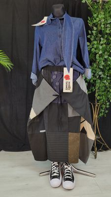 Spódnica patchwork z zakładkami Wendy Trendy