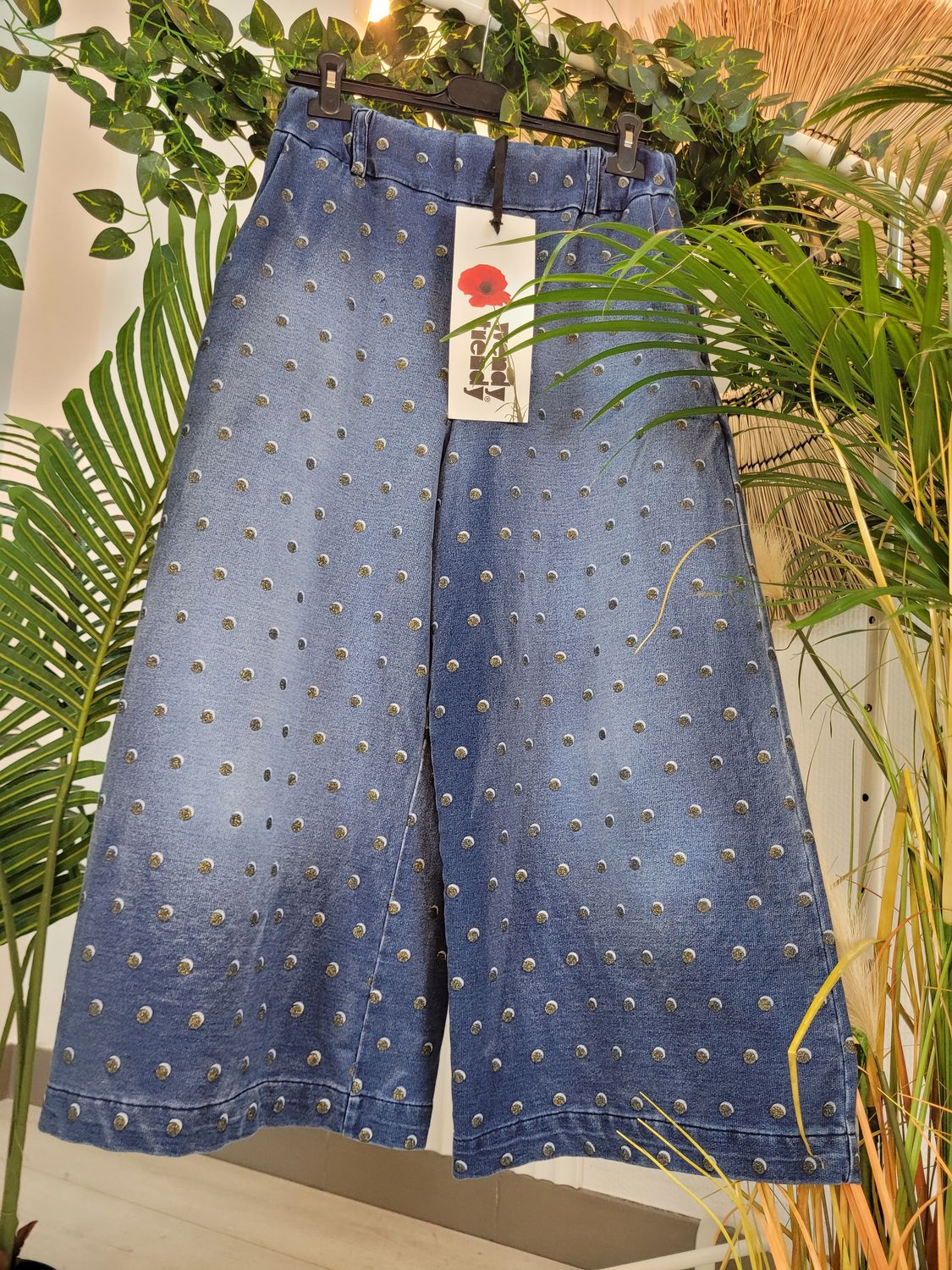 Spodnie w kropki o wyglądzie jeansów Wendy Trendy