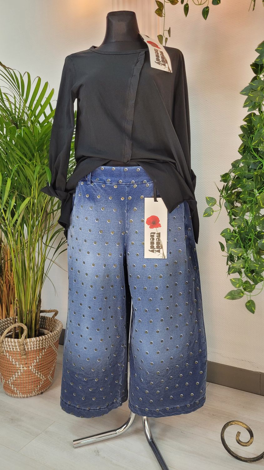 Spodnie w kropki o wyglądzie jeansów Wendy Trendy