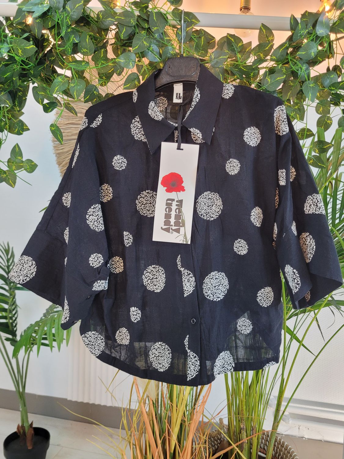 Koszula w haftowane kropki Wendy Trendy