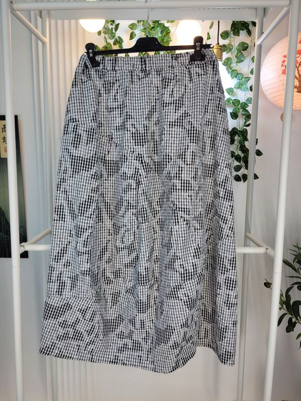 Spódnica bombka w kratkę z haftem Wendy Trendy