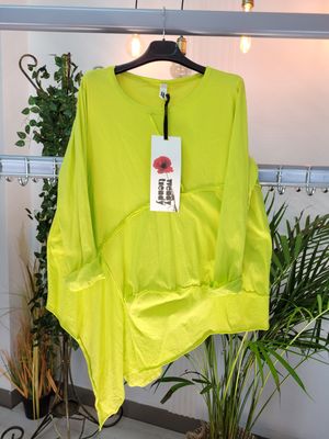Bluzka oversize przeszycia limonka Wendy Trendy