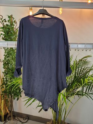 Bluzka oversize przeszycia granat Wendy Trendy