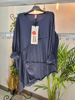Bluzka oversize przeszycia granat Wendy Trendy