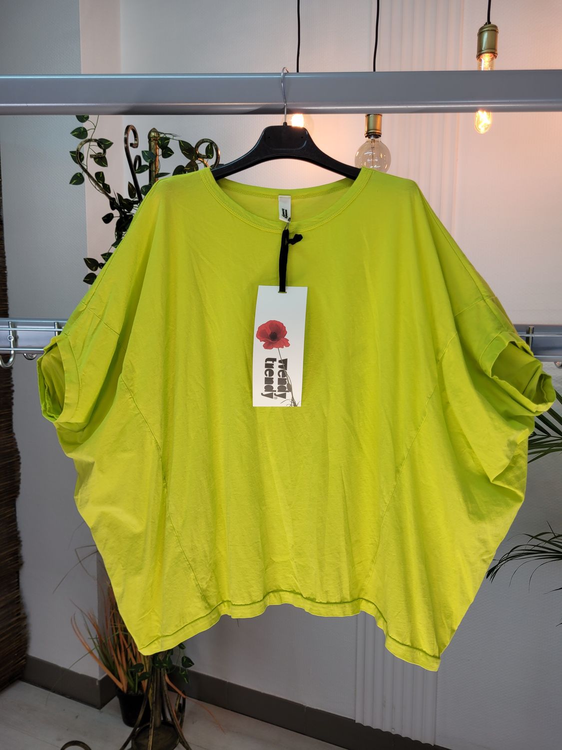 Bluzka oversize nietoperz limonka Wendy Trendy