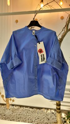 Koszula Wendy Trendy z koreańskim kołnierzykiem niebieska