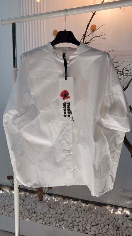 Koszula Wendy Trendy z koreańskim kołnierzykiem biała