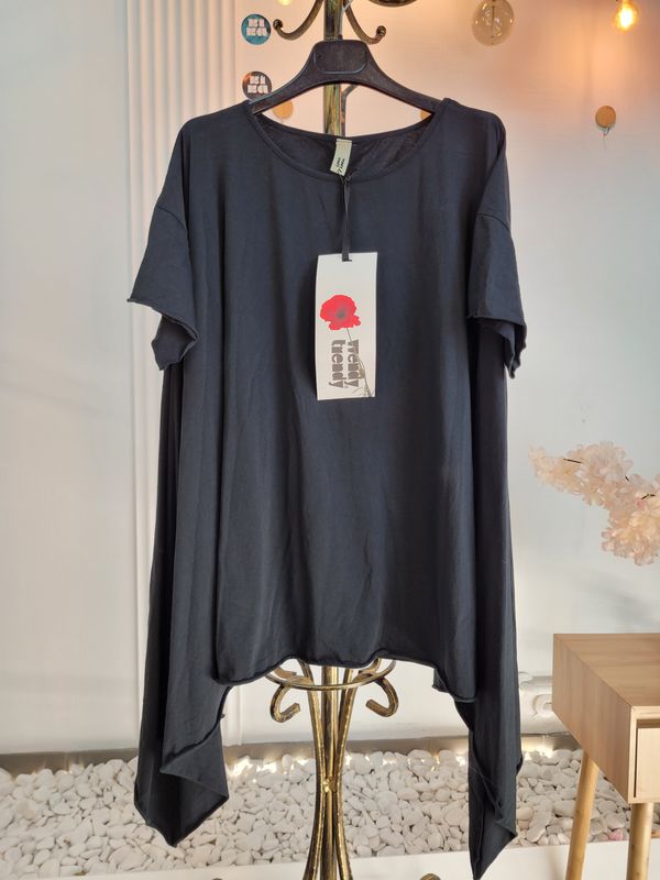 Bluzka asymetryczna oversize Wendy Trendy czarna