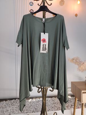 Bluzka asymetryczna oversize Wendy Trendy oliwka