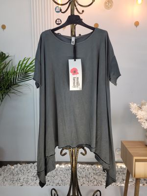 Bluzka asymetryczna oversize Wendy Trendy szara