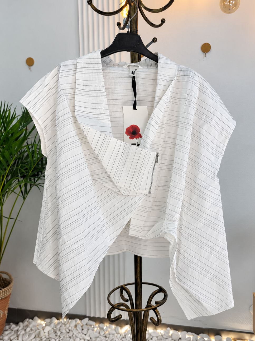 Oversized Vest with Stripes Wendy Trendy