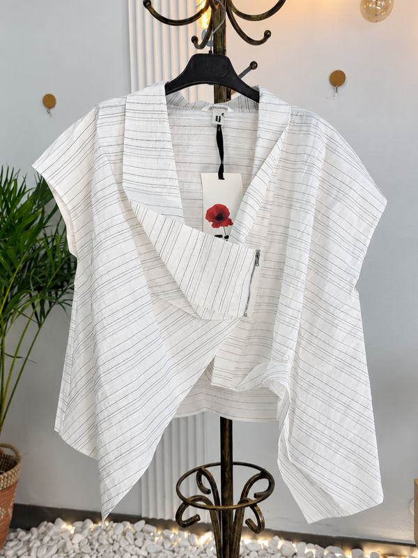 Oversized Vest with Stripes Wendy Trendy