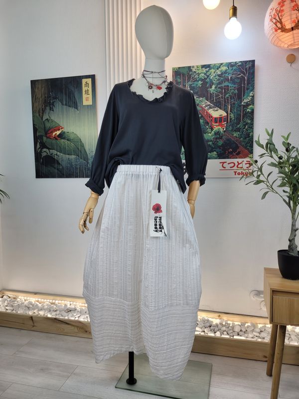 Szerokie spodnie balonowe w paseczki Wendy Trendy