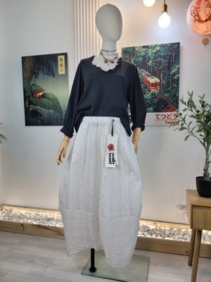 Szerokie spodnie balonowe w paseczki Wendy Trendy