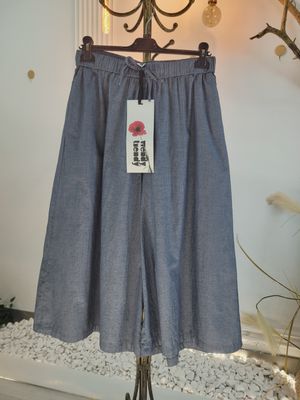 Spodnie kuloty Wendy Trendy z lekkiej tkaniny o melanżowym efekcie